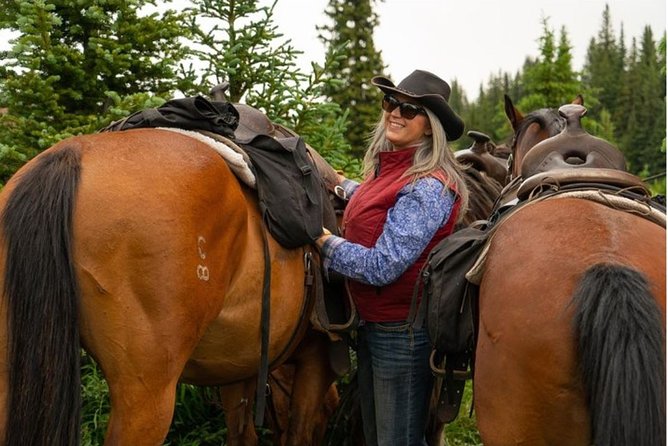 1 Hour Spray River Ride - The horses and the group of 12