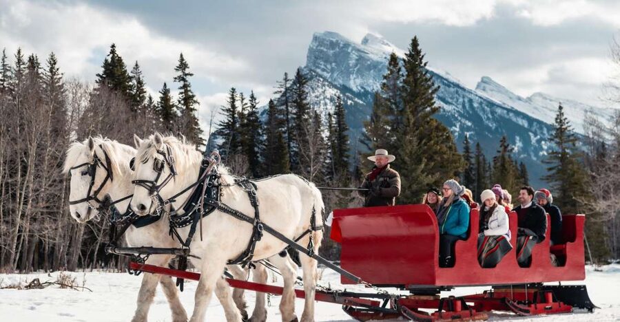 Banff: Family Friendly Horse-Drawn Sleigh Ride - The fireside finish and hot drinks