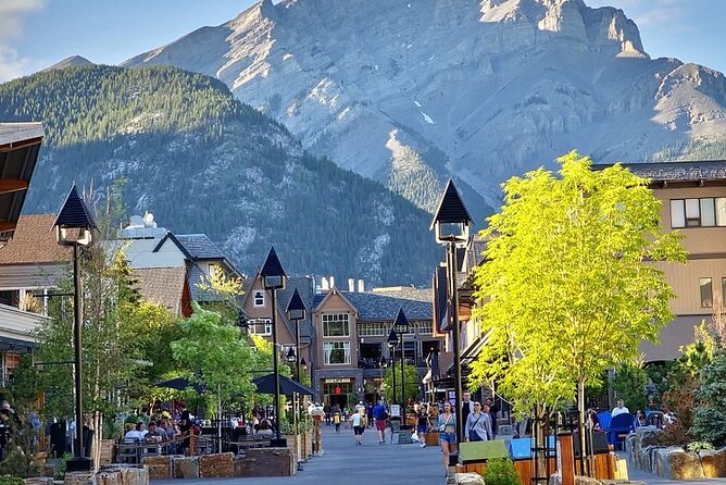 Banff Gondola Hot Springs Bow Falls and Three Lakes tour - Banff Avenue gives you time to eat and browse