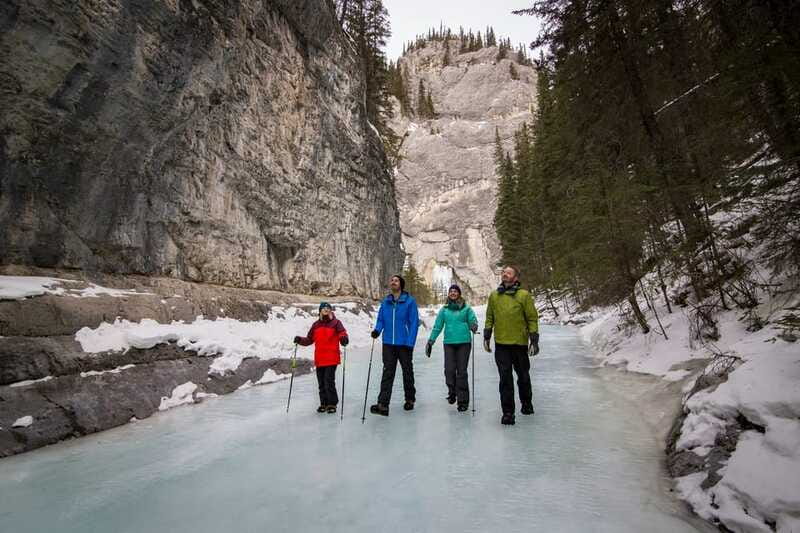 Banff: Grotto Canyon Icewalk - Reaching the icefalls and taking a warm break