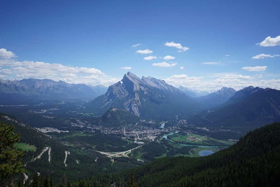 Banff: Lake Louise,Emerald & Johnston Canyon+5More - Mt. Norquay and Surprise Corner frame Banff from above