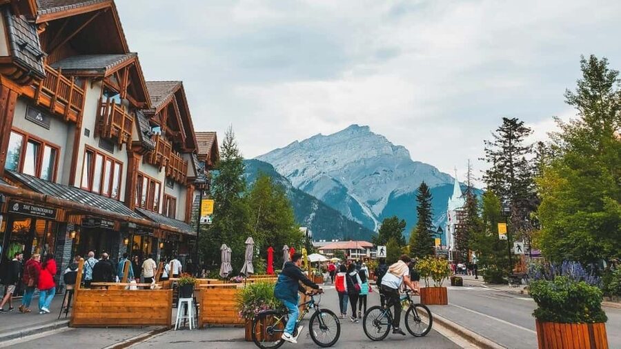 Banff Town, Gondola, Hot Springs, Bow Falls & Three Lakes - Bow Falls brings the sound of rushing water