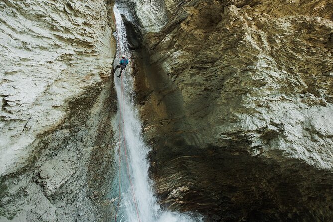 Beartooth Canyon- Half Day Canyoning Tour - Golden, BC - The 30 m zipline into Beartooth Canyon