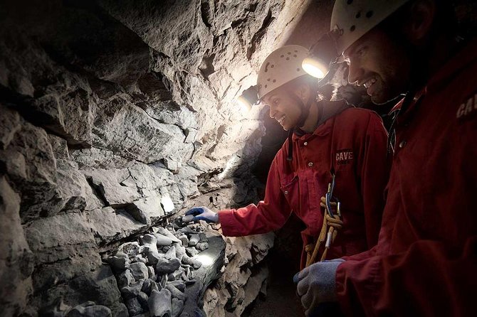 Canmore Caving Explorer Tour - Gear training before the first squeeze