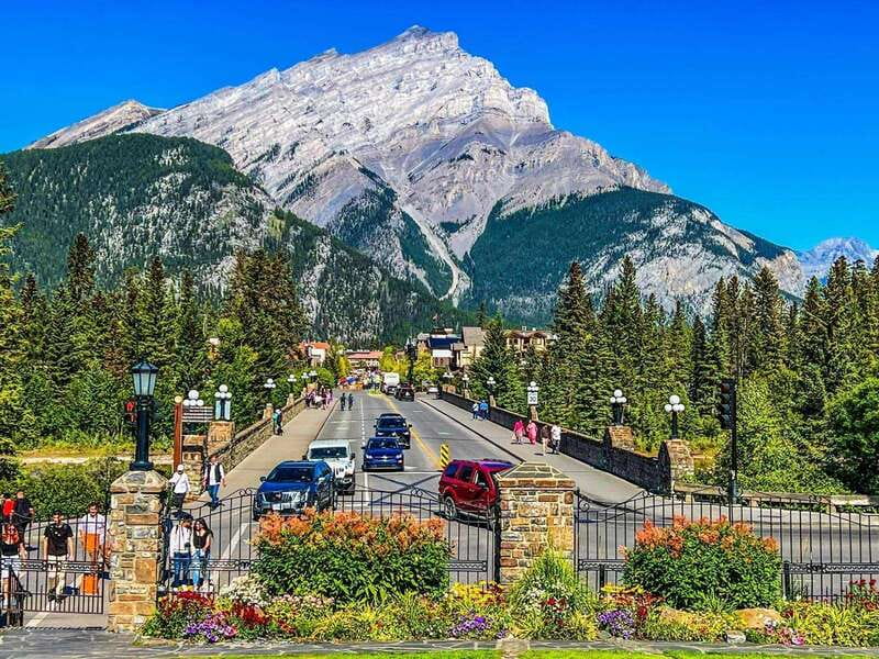 Emerald Lake, Moraine, Louise, Johnston Canyon & Banff Town - Natural Bridge shows the force of the Kicking Horse River