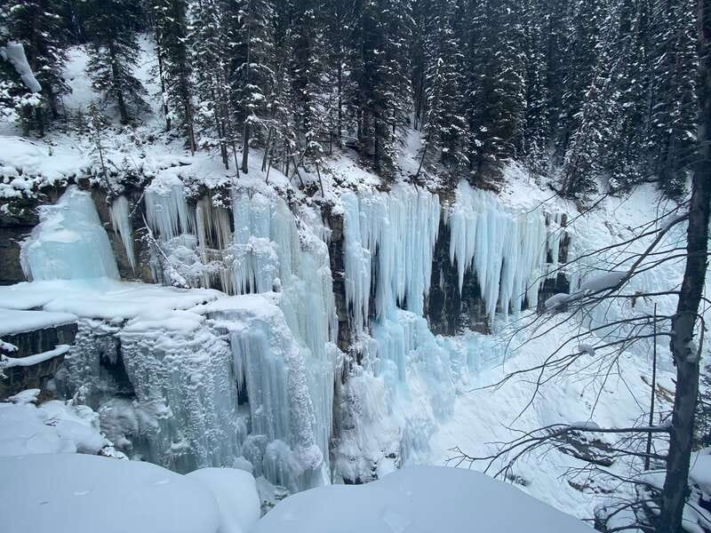 From Banff: Johnston Canyon Guided Icewalk - The Lower Falls tunnel and first ice formations