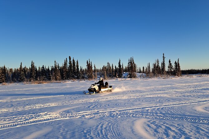 Guided Snowmobile Adventure - Across the frozen lake