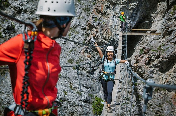 Half-Day Guided Via Ferrata Climbing Tour in Banff - Learning the clipping system on the rock