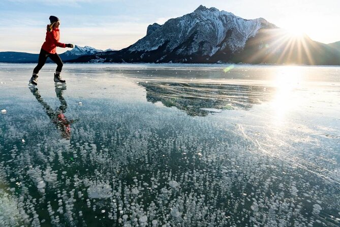 Icefields Parkway and Ice Bubbles of Abraham Lake Adventure - Peyto Lake adds an easy snow walk