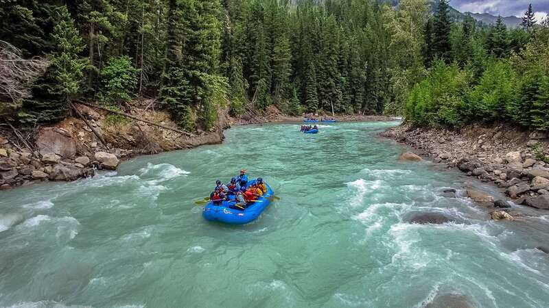 Kicking Horse River: Whitewater Rafting Experience - Getting fitted for river gear