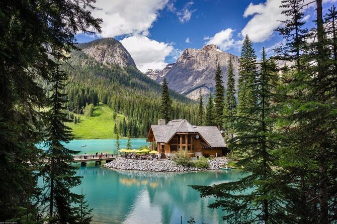 Moraine Lake, Louise, Emerald Lake, Johnston Canyon, Banff Town - Natural Bridge shows the force of the Kicking Horse River