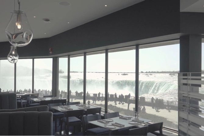 Niagara Falls Canada Day + Night Small Group Tour w/Falls Dinner - Dinner at Table Rock is about the view