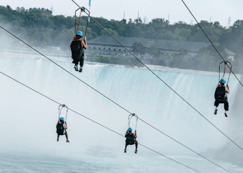 Niagara Falls, Canada: Early Bird Zip Line to The Falls - Harness, helmet, and the safety briefing