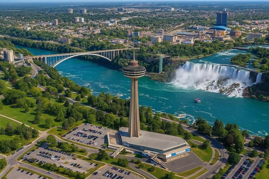 Niagara Falls, ON: Guided Tour with Boat, Skylon & Journey - Skylon Tower gives you the big picture