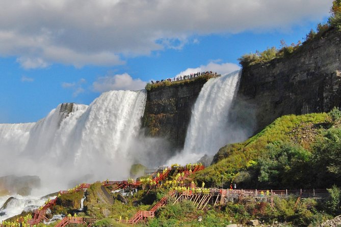 Niagara Falls USA & Canada Tour with Cave, Boat Ride & Skylon - Goat Island and Luna Island: the American side starts close