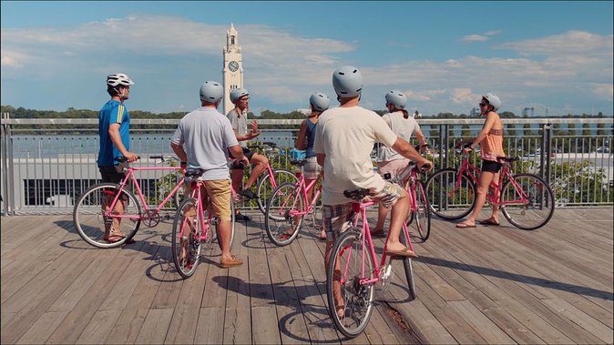 Non Touristy Pink Bike Tour by Spade & Palacio - Montreal’s Mural Scene and the Leonard Cohen Portrait