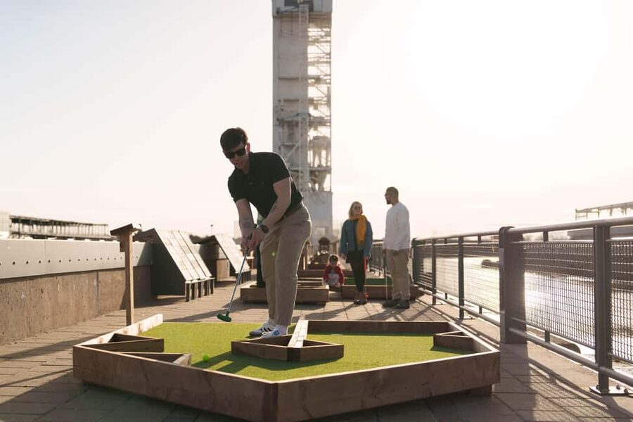 Outdoor mini golf in Montreal - Why This Old Port Setting Works So Well