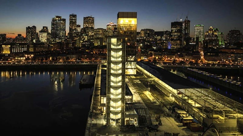 Port of Montreal Glass Tower Entry - Starting at the observation level