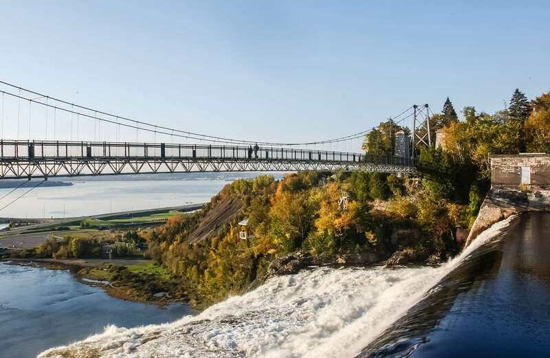 Quebec City: Montmorency Falls with Cable Car Ride - The Suspension Bridge Above the Falls