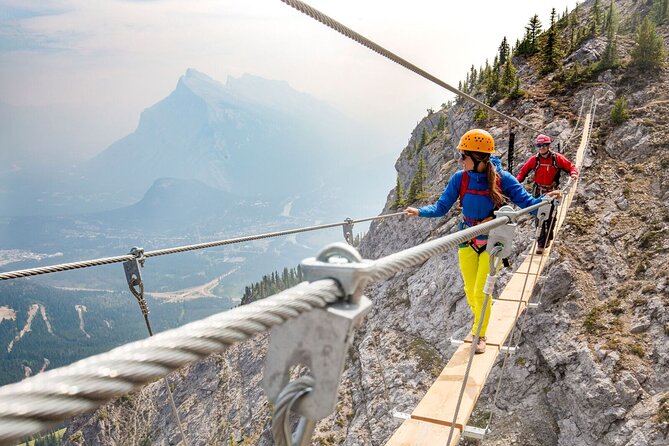 Small-Group Guided Via Ferrata Climbing with Banff's Best Views - Climbing the Explorer route on Mount Norquay