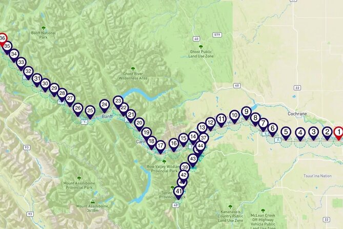 Smartphone Audio Driving Tour between Lake Louise and Calgary - The quiz feature is small but useful