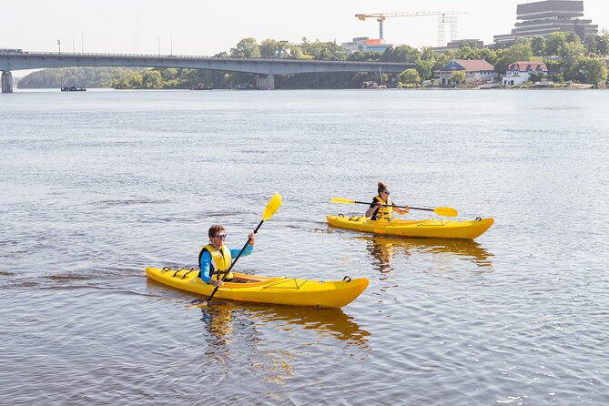Sunset Kayak Tour in Downtown Ottawa and Gatineau - Crossing the Ottawa River near NCC River House