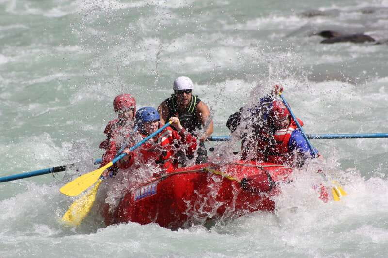 Sunwapta Challenge Whitewater Rafting in Jasper - Getting dressed for cold mountain water