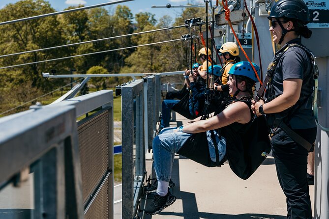 Zipline To The Falls in Niagara Falls, Canada - Falls Landing and the observation deck